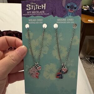 Disney Stitch BFF Necklace Set - Silver and Blue